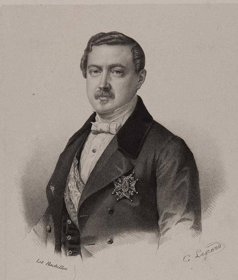 Retrato de Luis José Sartorius. Litografía de Luis Carlos Legrand (1850). Biblioteca Digital Hispánica.. 