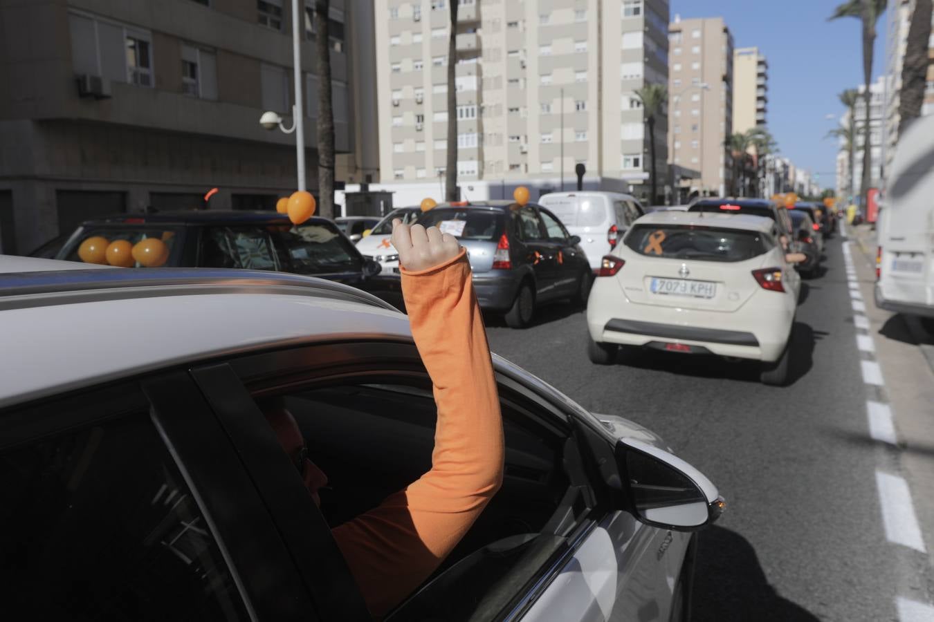 Caravana de vehículos en Cádiz contra «la ley Celaá»