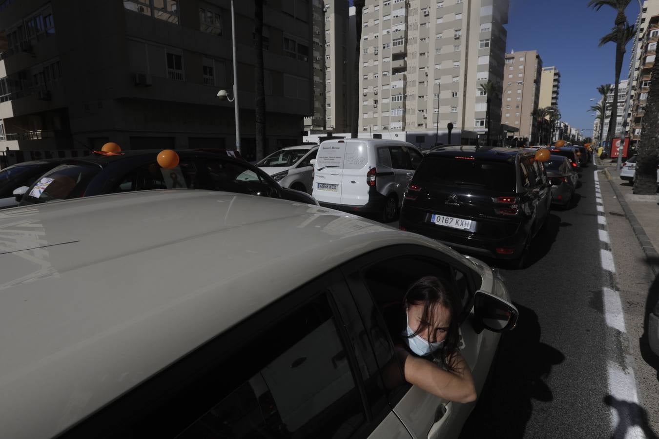 Caravana de vehículos en Cádiz contra «la ley Celaá»