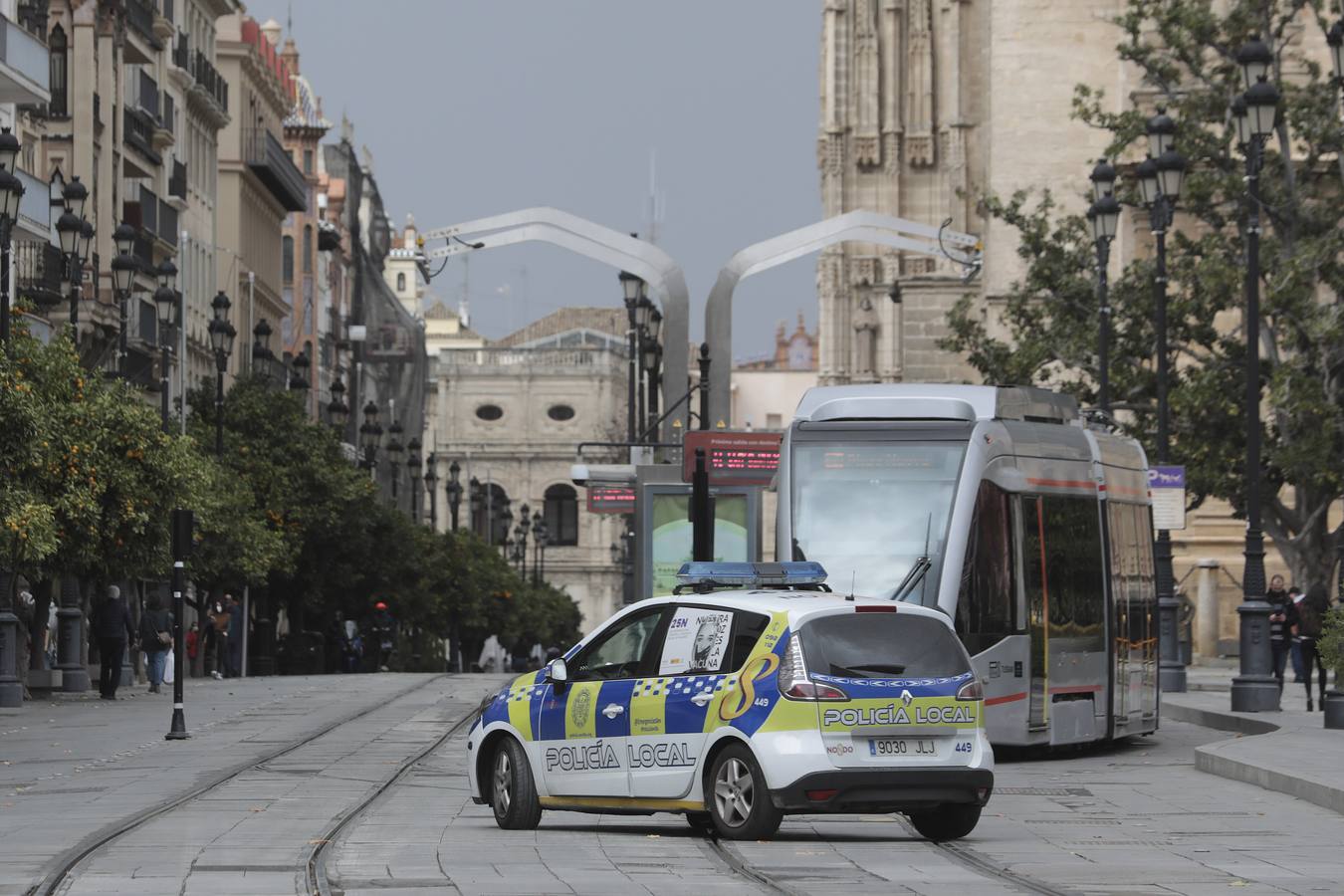 Comienza el aforamiento del centro de Sevilla para evitar aglomeraciones