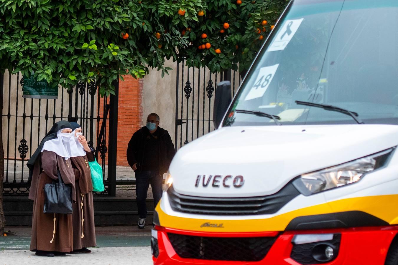 Los autobuses turísticos protestan en Sevilla