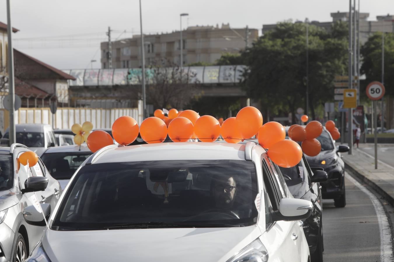 Caravana de coches contra la Ley Celaá en Jerez