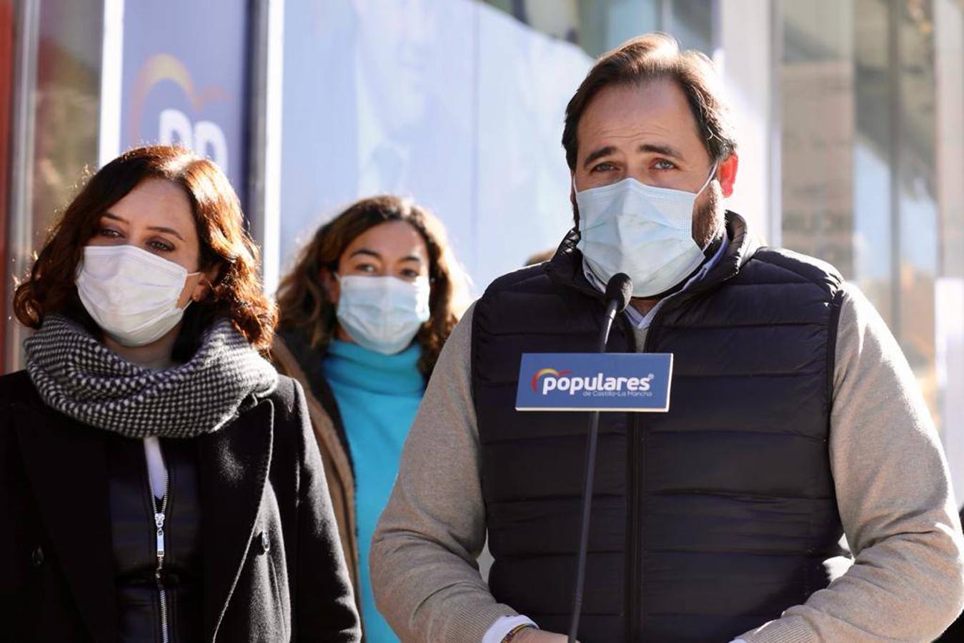 Isabel Díaz Ayuso y el presidente regional del PP, Paco Núñez, de visita por Toledo