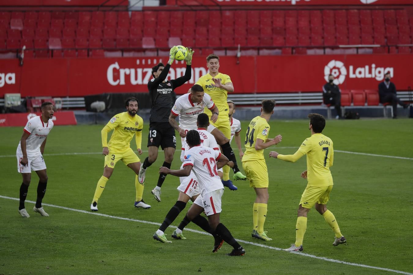 Partido entre el Sevilla y el Villarreal de la 16ª jornada de LaLiga Santander