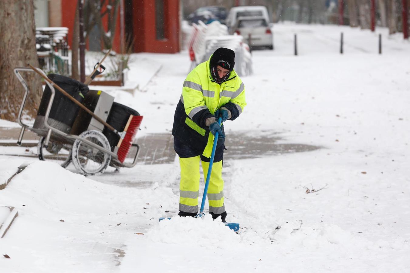 El Ayuntamiento de Valladolid ha desplegado un amplio operativo en la que se estima es la mayor nevada desde los noventa