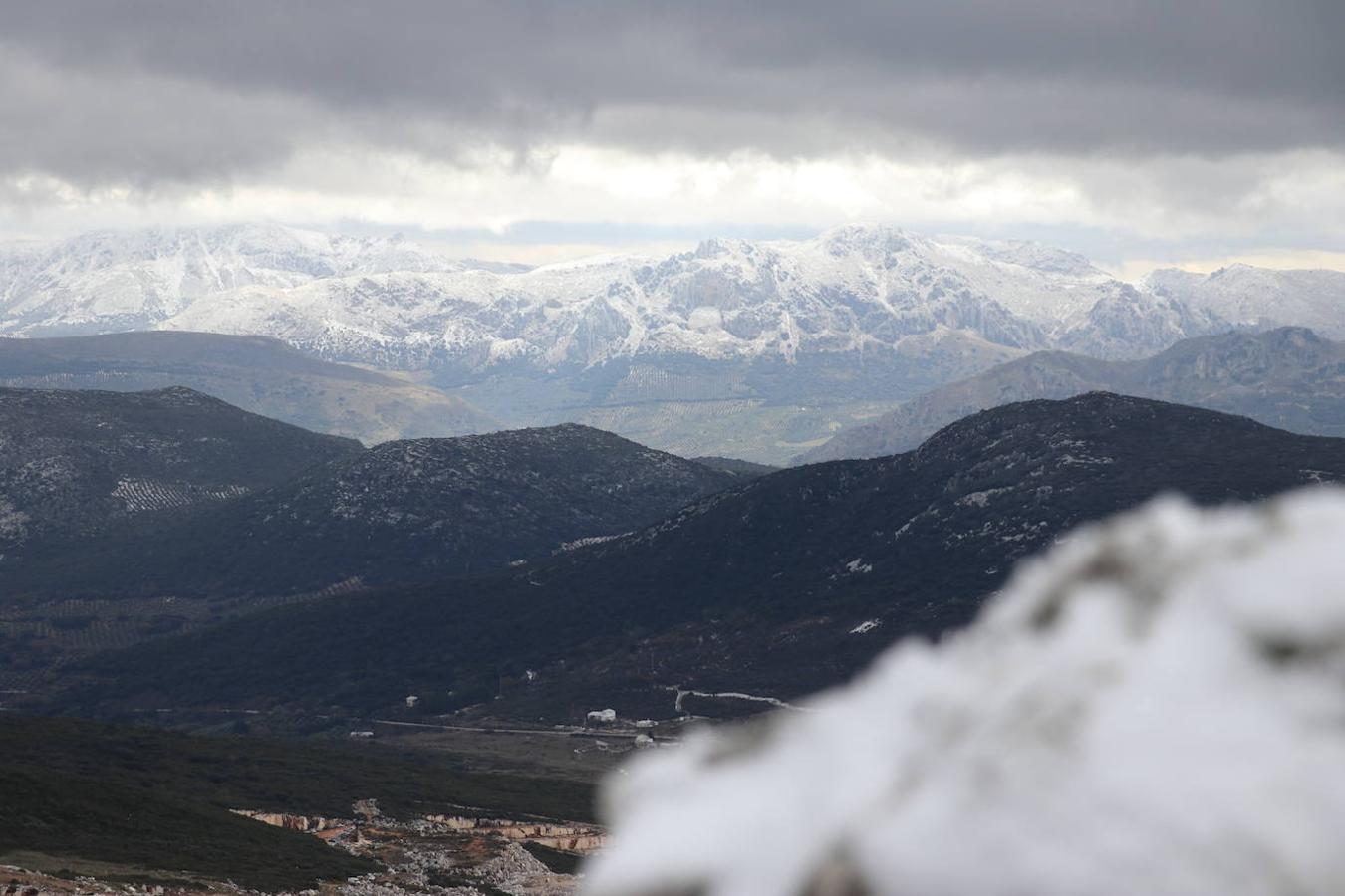 La nieve en la Sierra de Cabra este domingo, en imágenes