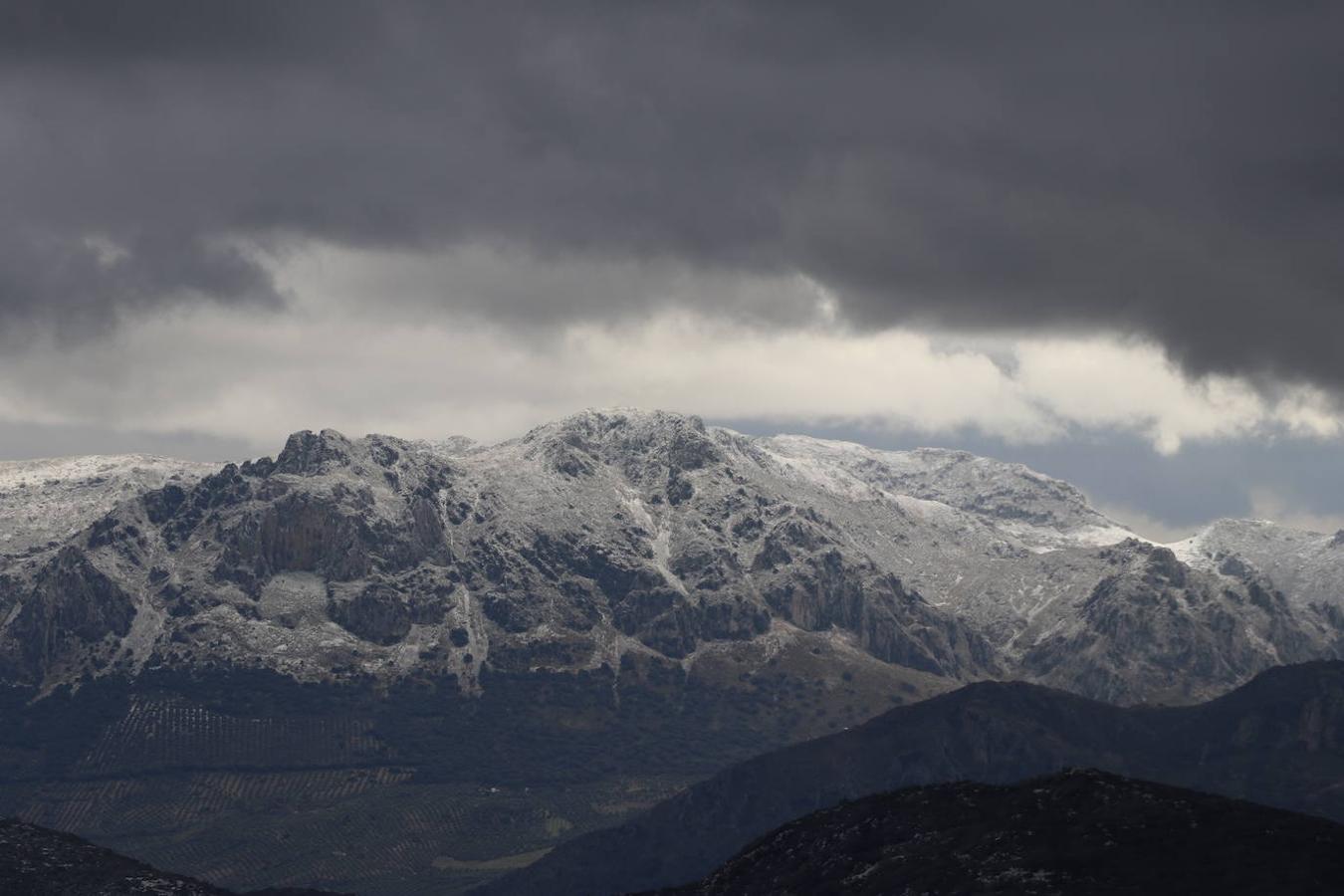 La nieve en la Sierra de Cabra este domingo, en imágenes