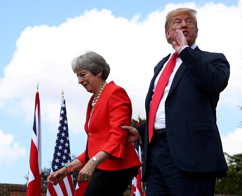 Trump, amigo del Brexit. La primera ministra británica, Theresa May, y el presidente de Estados Unidos, Donald Trump