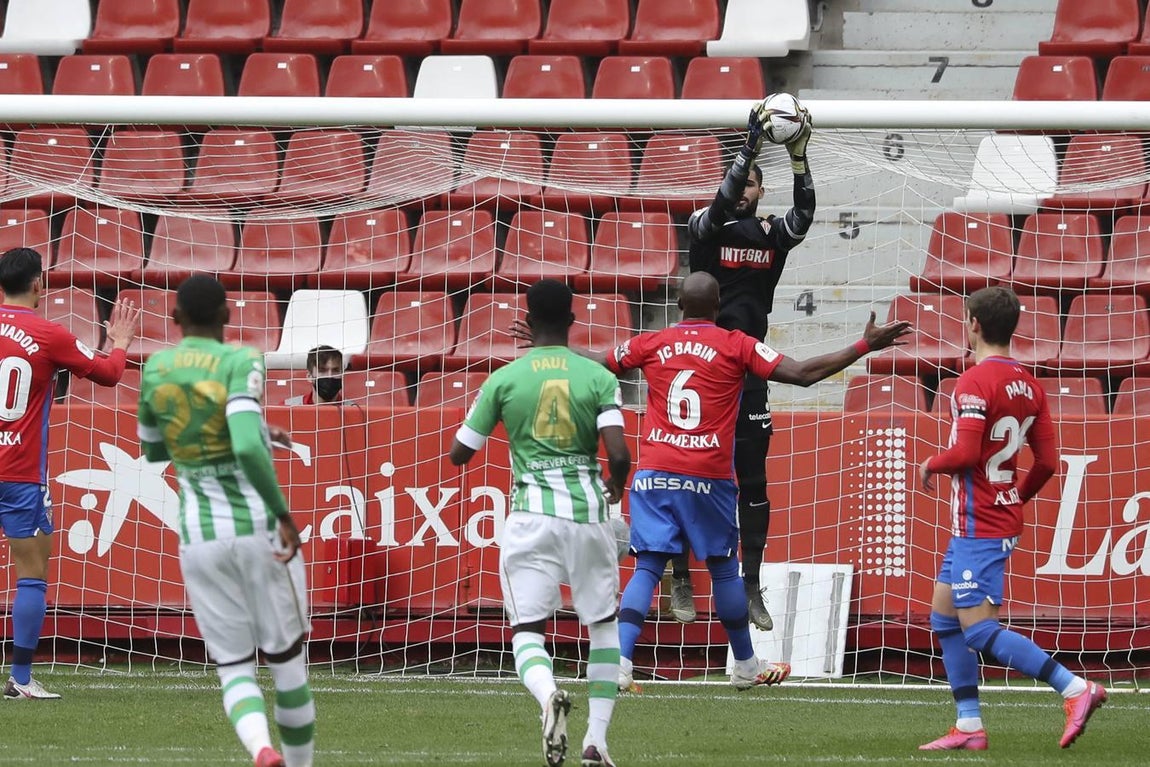 Las mejores imágenes del partido entre el Sporting de Gijón y el Betis (I)