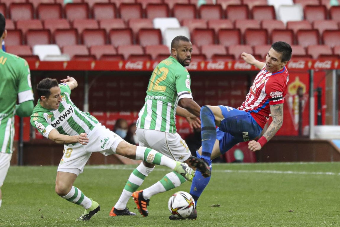 Las mejores imágenes del partido entre el Sporting de Gijón y el Betis (I)