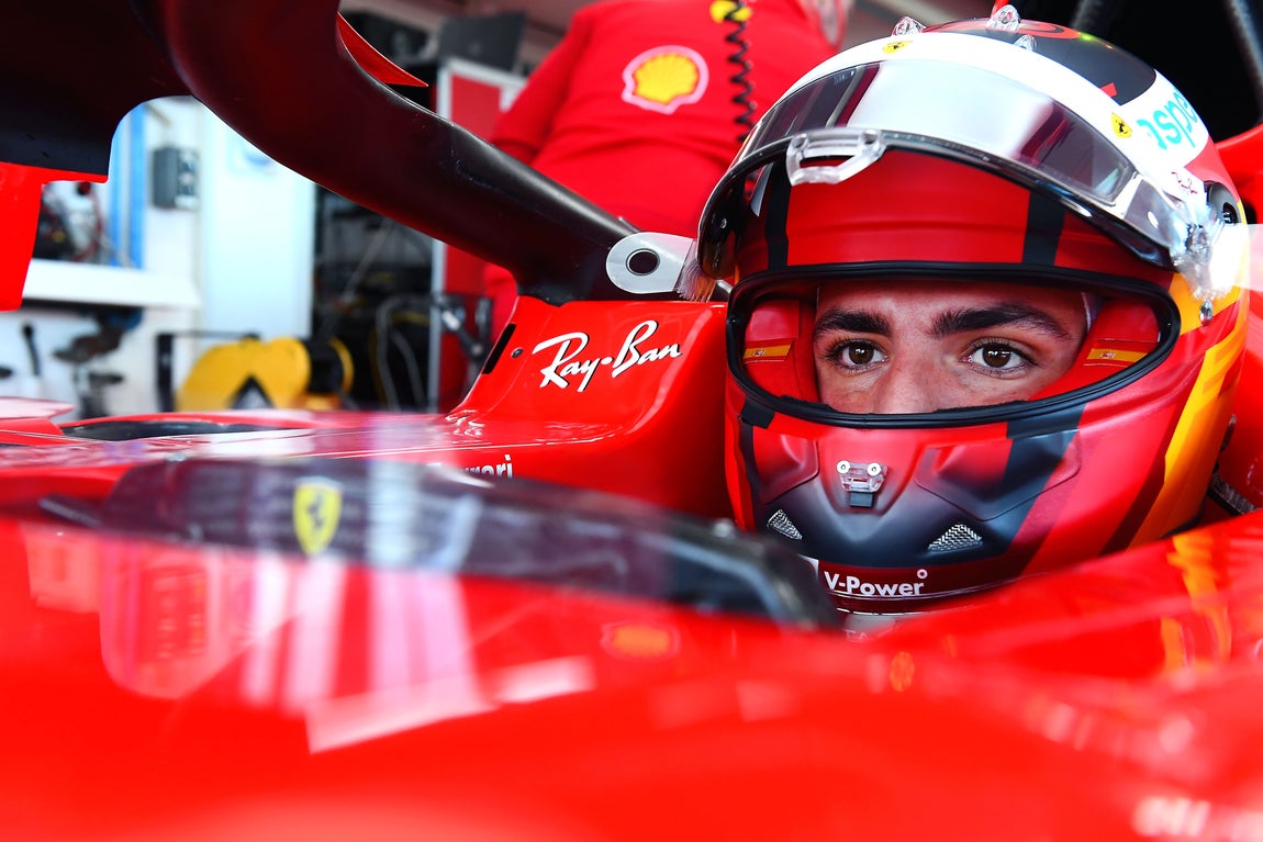 Carlos Sainz rueda por primera vez con un Ferrari