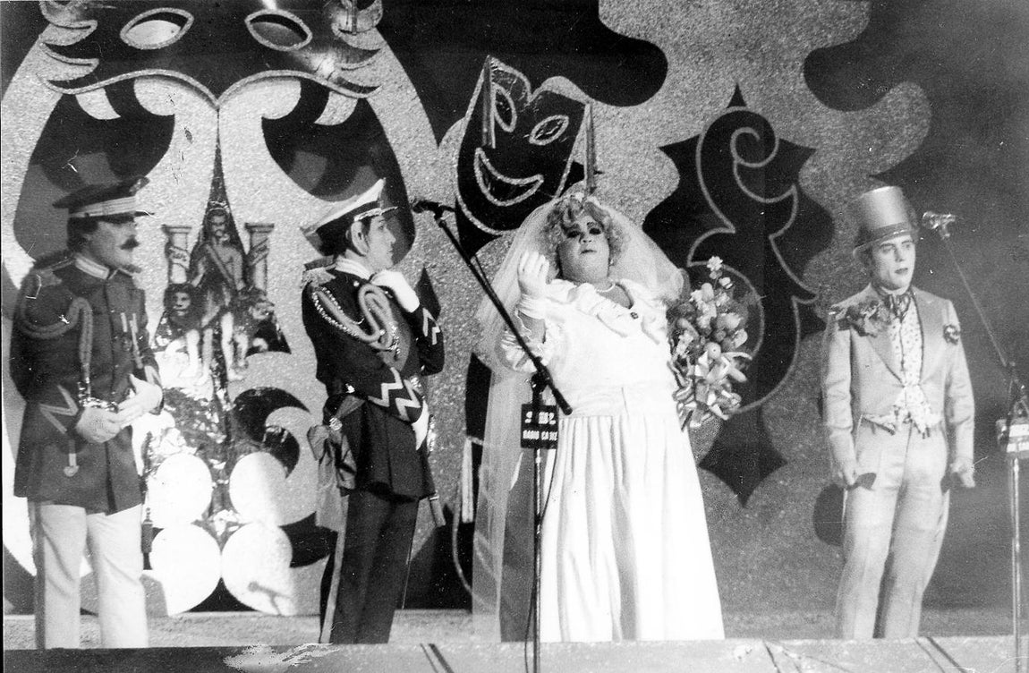 'La boda del siglo', el cuarteto del Peña y el Masa y los Scapachini, que representaban el enlace matrimonial entre Lady Di y el príncipe Carlos. La autoría es de Manuel Rosales 'Agüillo hijo' (1982)