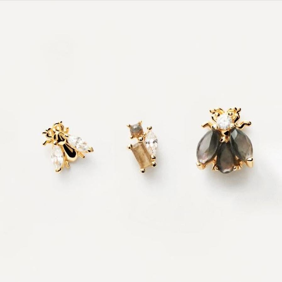 Set de pendientes La Bamba de PdPaola con balo de oro de 18k (precio: 79€)