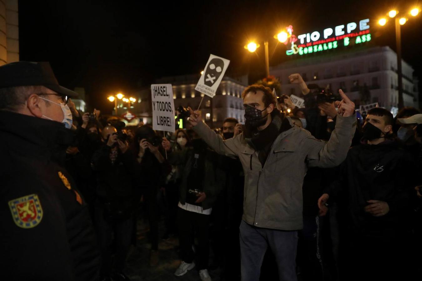 Los disturbios prenden Madrid en las concentraciones en apoyo a Pablo Hasel