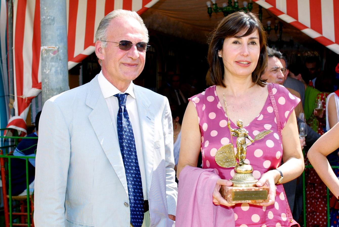 Carmen Martínez-Bordiú con Roberto Federicci en la Feria de Abril. 