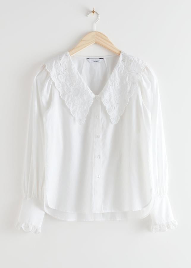 Camisa con cuello bordado de &amp; Other Stories (69€)