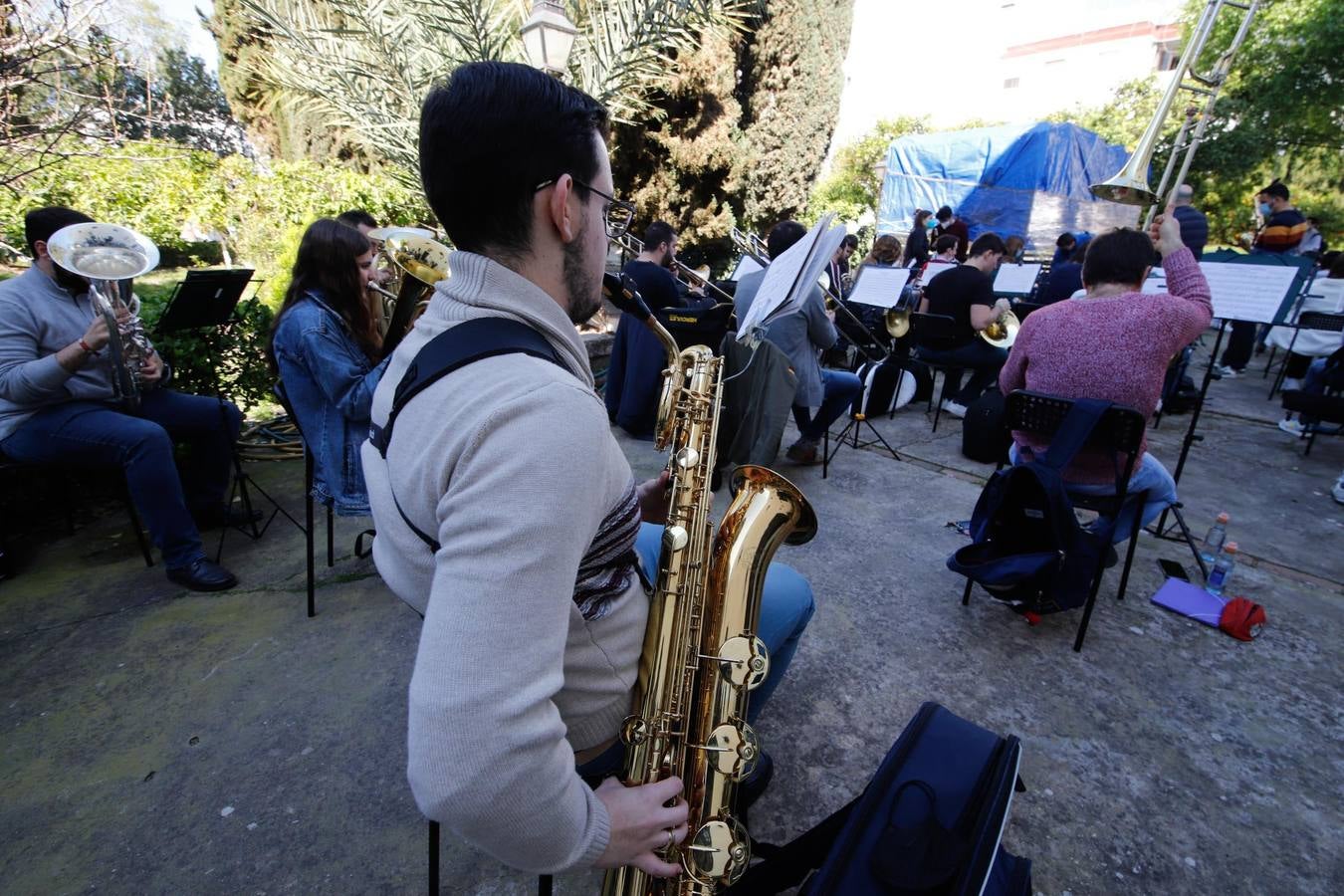 El ensayo de las bandas musicales cofrades en Córdoba, en imágenes