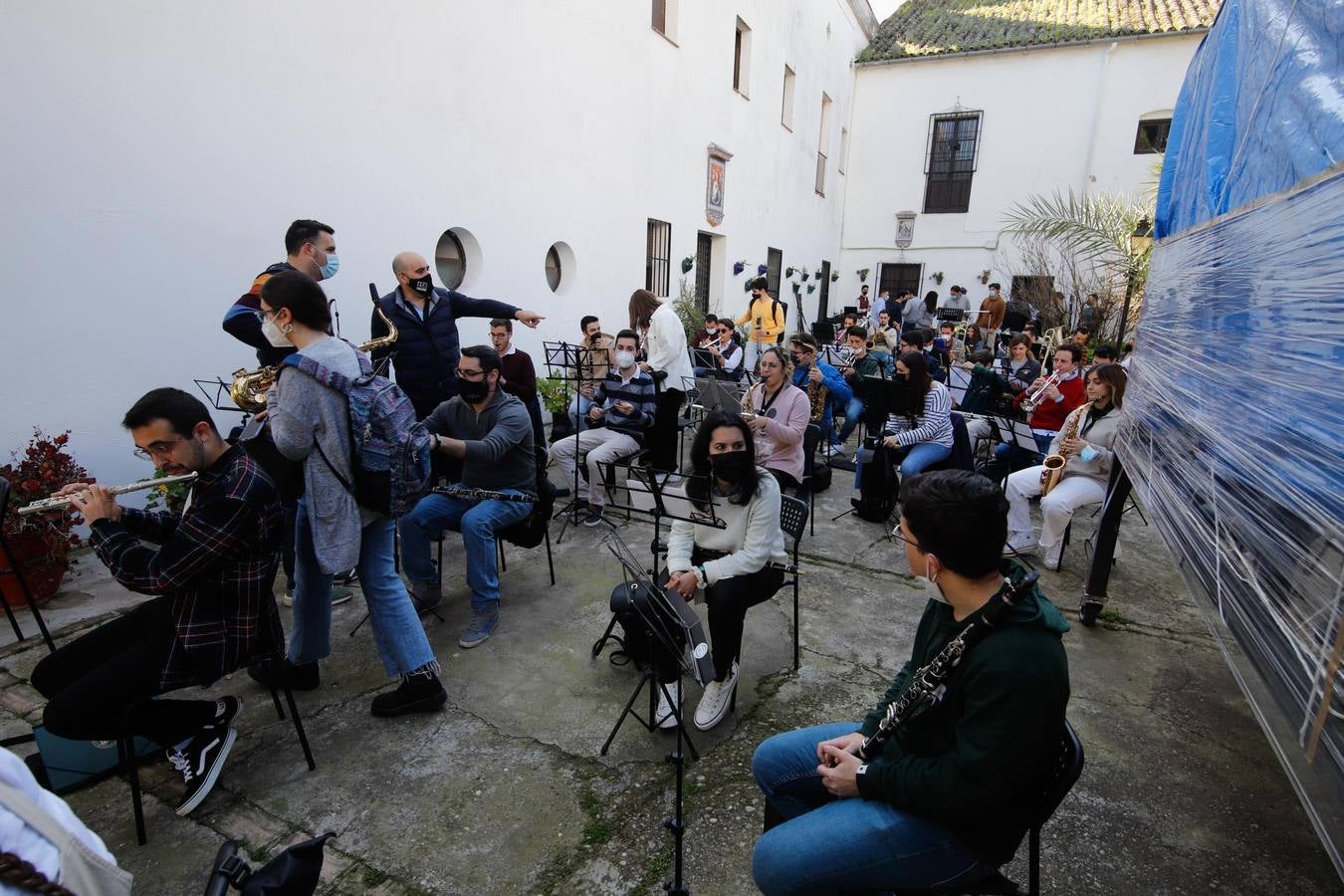 El ensayo de las bandas musicales cofrades en Córdoba, en imágenes