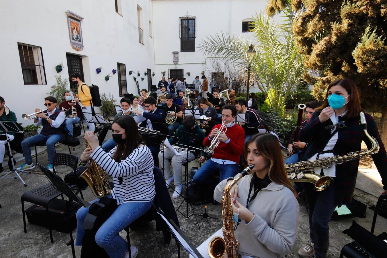 El ensayo de las bandas musicales cofrades en Córdoba, en imágenes