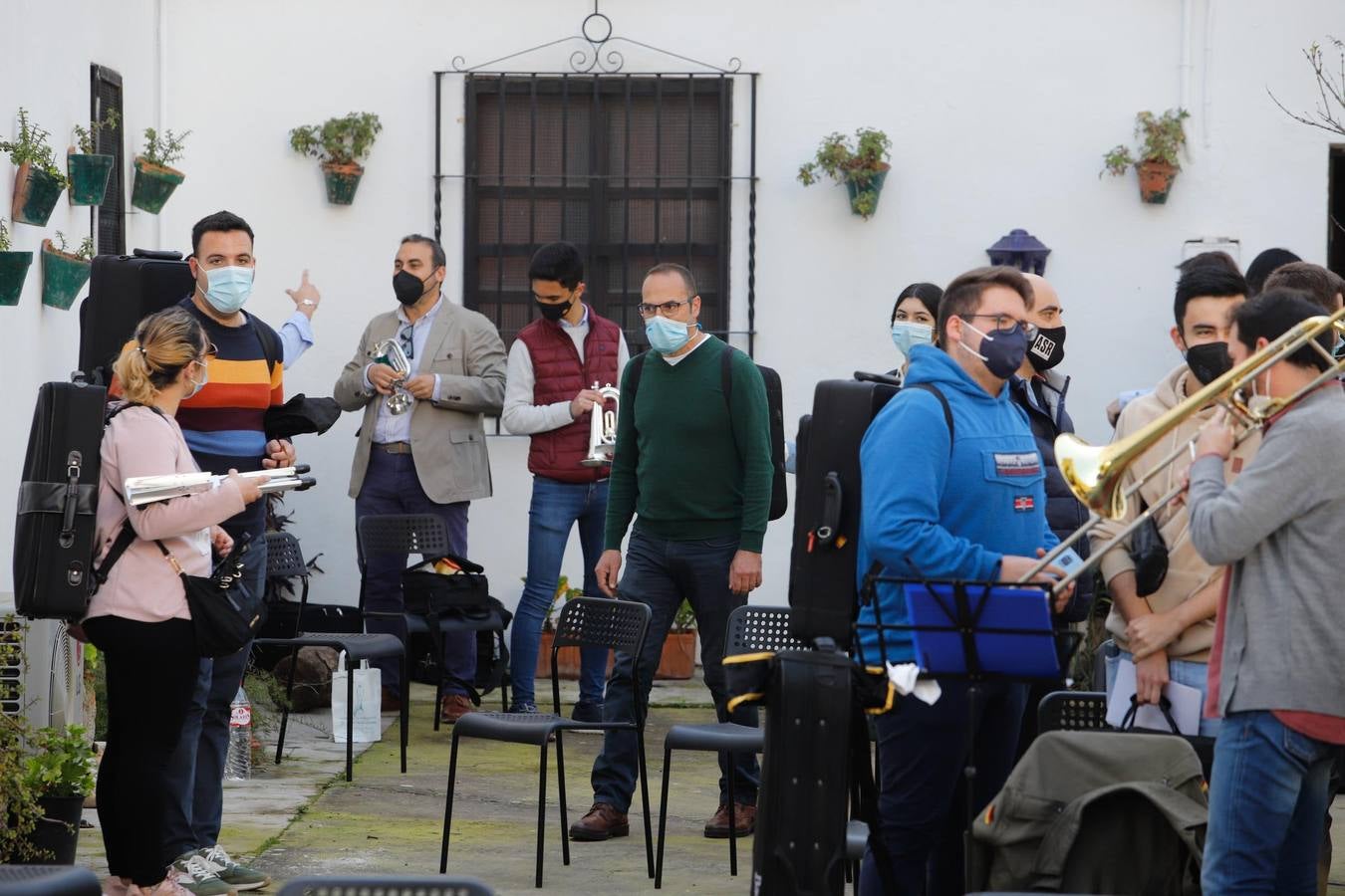 El ensayo de las bandas musicales cofrades en Córdoba, en imágenes