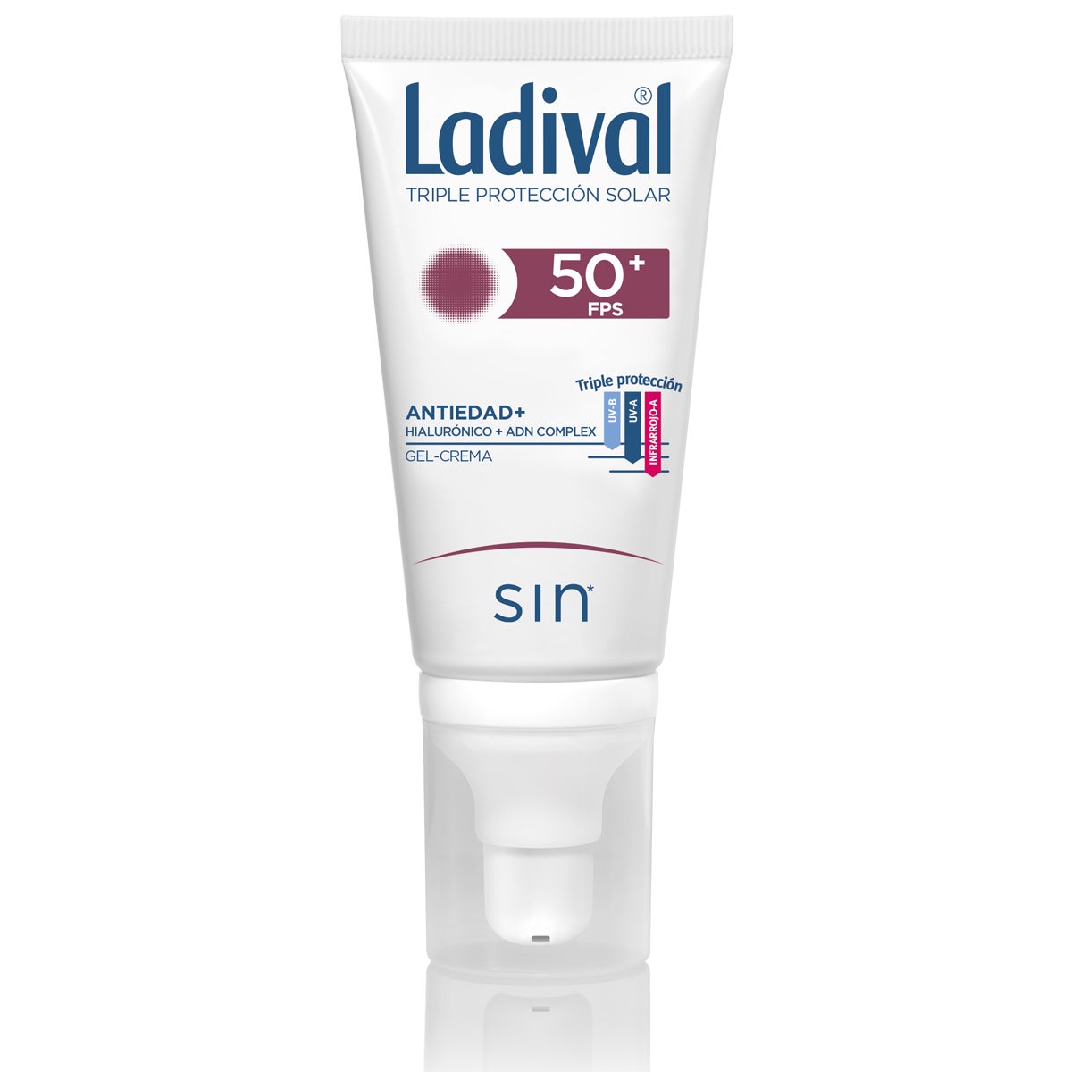 Ladival Antiedad+ con Ácido hialurónico y ADN complex. Protector solar 50+ completo que actúa en todos los frentes del fotoenvejecimiento. Hidrata, ayuda a corregir las arrugas aportando firmeza y elasticidad, activa la regeneración celular y previene la aparición de manchas. Incorpora a la fórmula icónica de Ladival de triple protección solar (UV-B, UV-A e IR-A), potentes activos antiedad como el ácido hialurónico, ADN complex y ésteres de jojoba. Textura gel-crema de rápida absorción. (25,01 €)