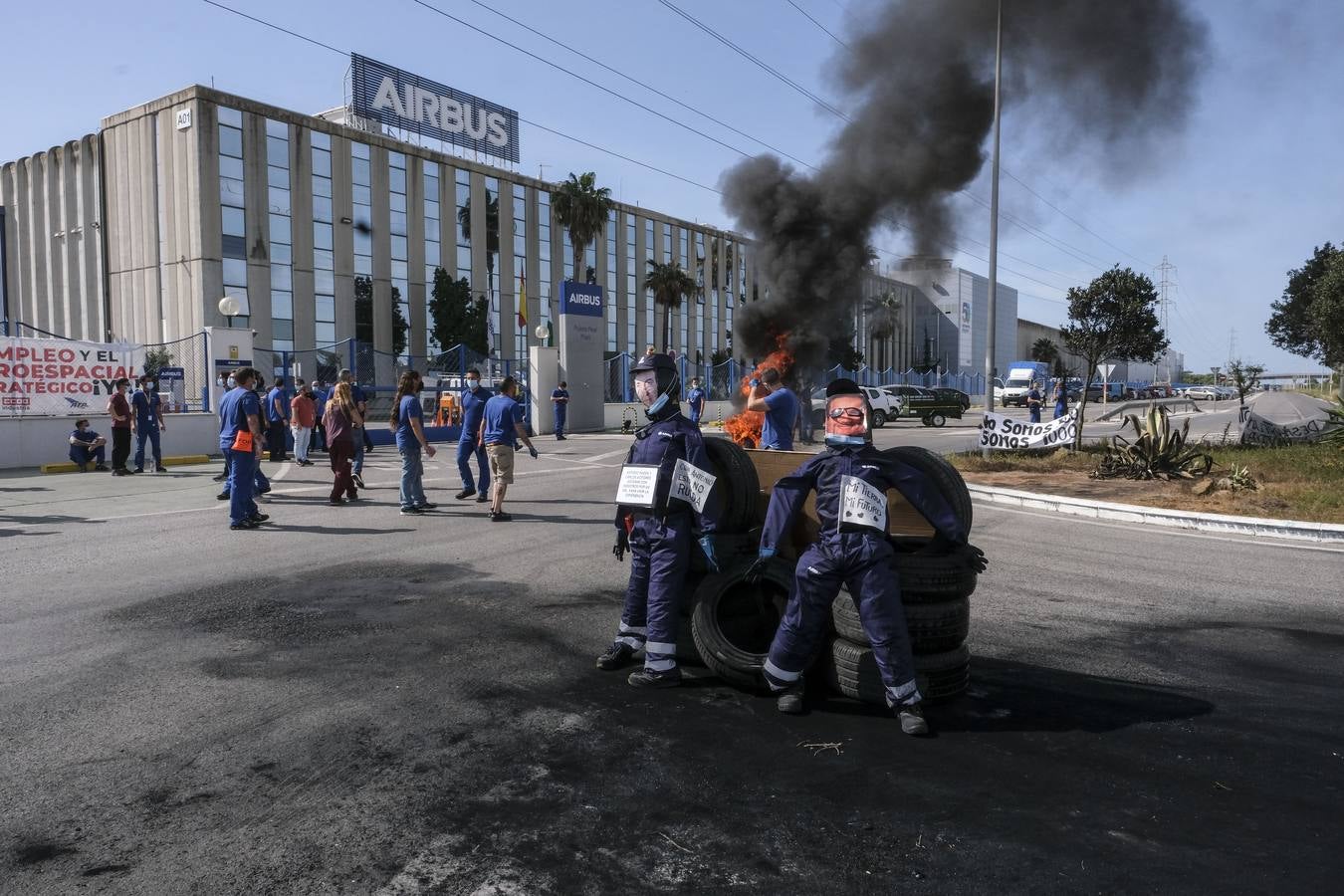 Fotos: nueva jornada de protestas en Airbus Puerto Real