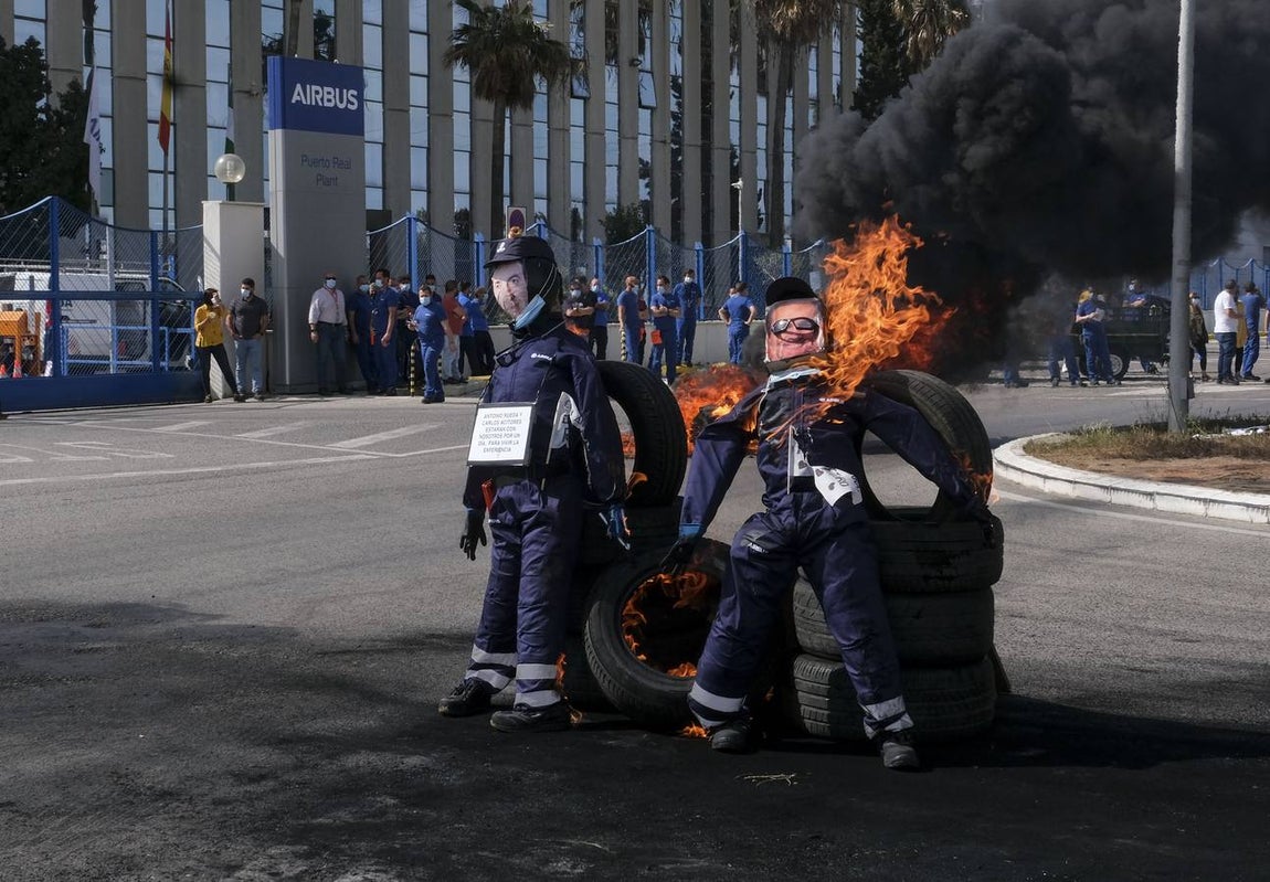 Fotos: nueva jornada de protestas en Airbus Puerto Real