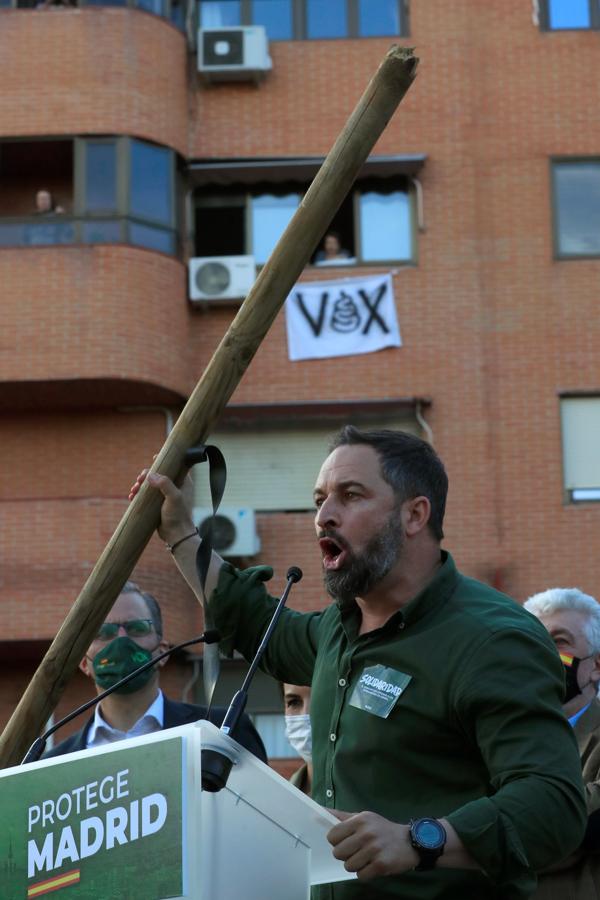 Abascal durante la presentación de la candidatura de Rocío Monasterio para las próximas elecciones en la Comunidad de Madrid. 