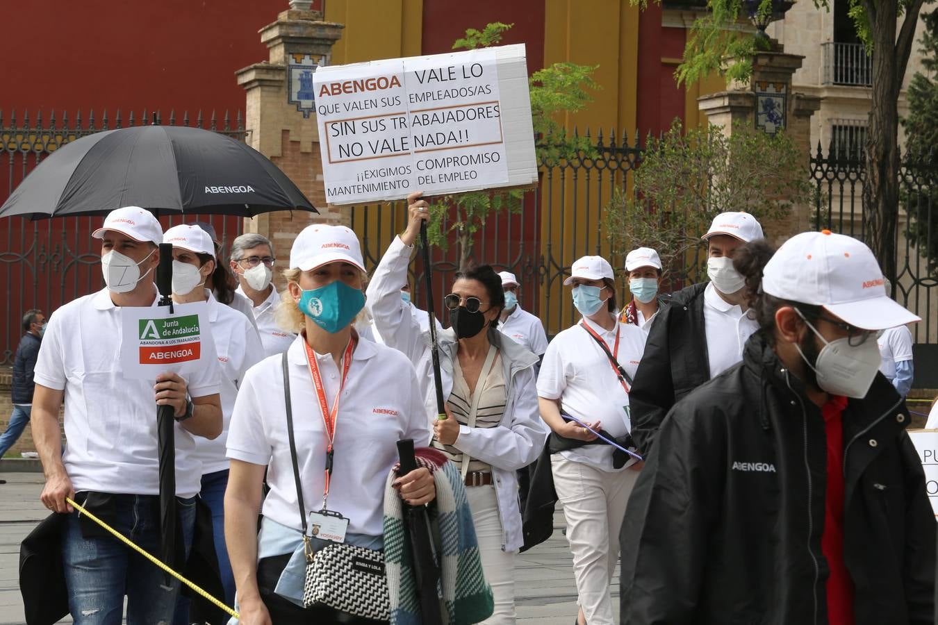 Manifestación de los trabajadores de Abengoa por Sevilla