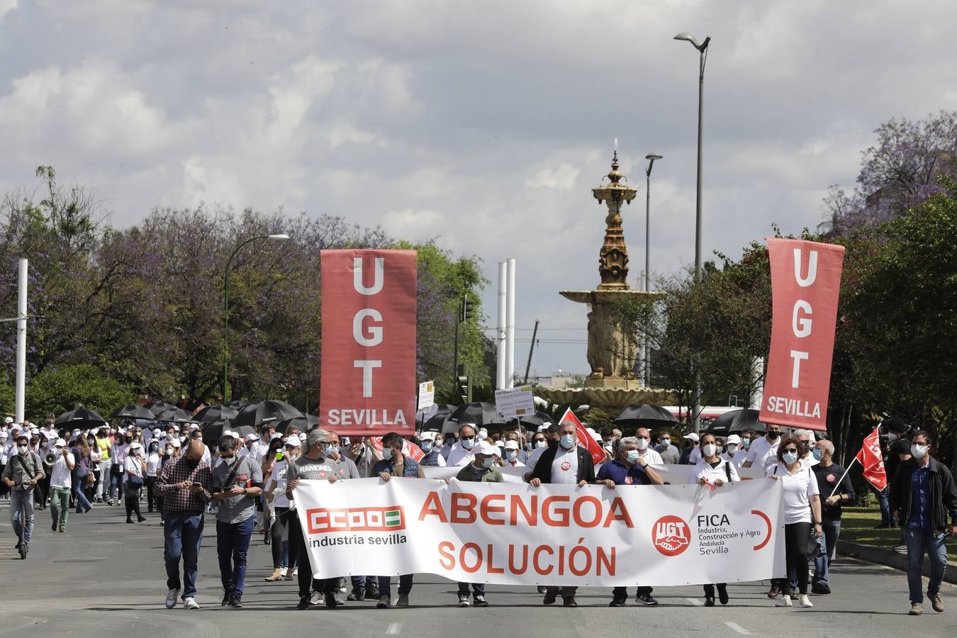 Manifestación de trabajadores de Abengoa