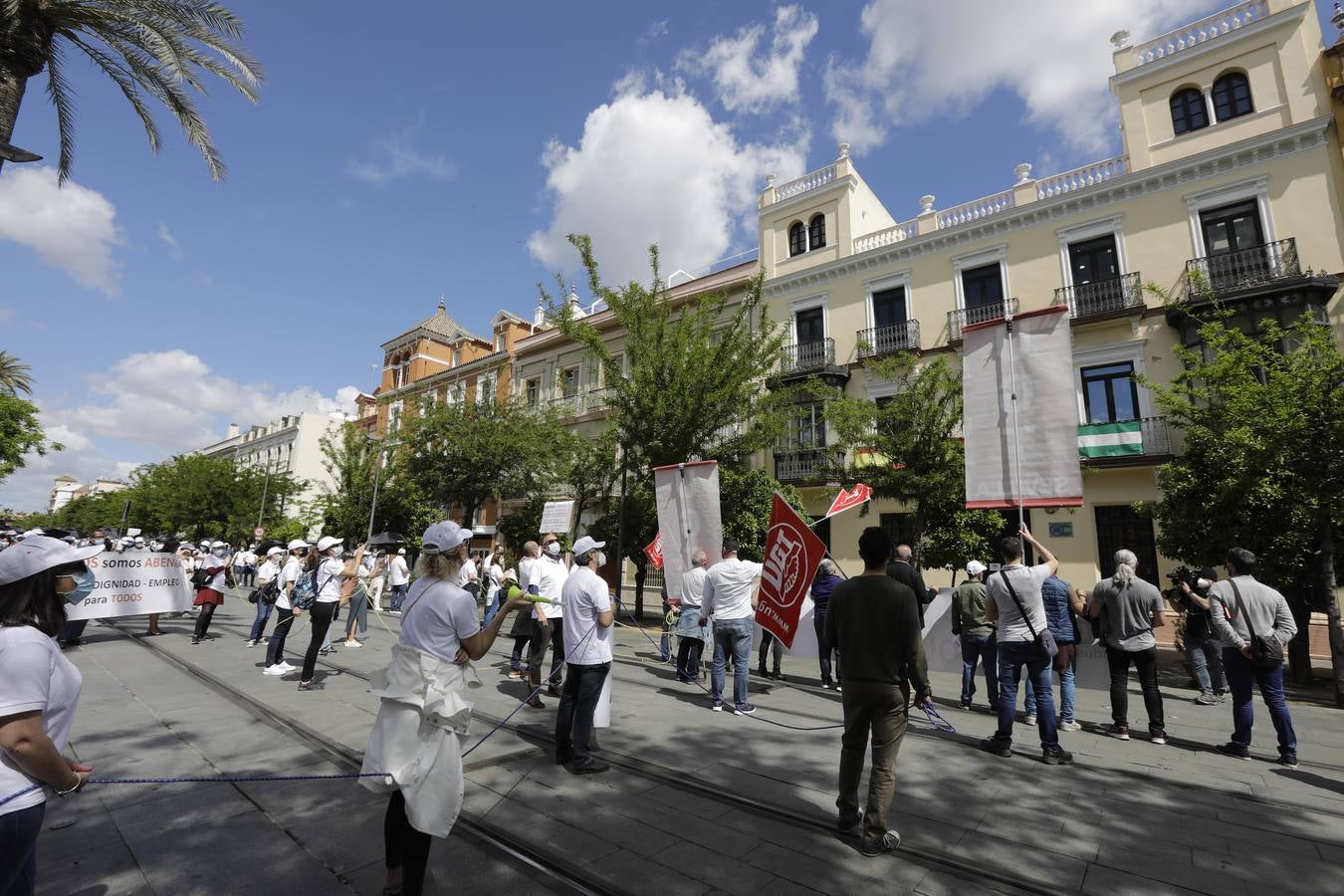 Manifestación de trabajadores de Abengoa