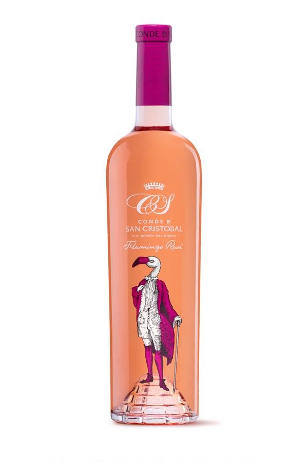 Flamingo Rosé. Conde de San Cristóbal presenta la nueva añada de su singular Flamingo Rosé, un vino de parcela, de producción limitada, delicado y armonioso. Inspirado en la audacia y personalidad que caracterizó al primer Conde de San Cristóbal –aristócrataespañol, reconocido en la nobleza de finales del siglo XVIII por su trayectoria como Oydor de la corte del Rey– sus descendientes producen un vino sutil, elegante y sorprendente. Precio: 21,95€