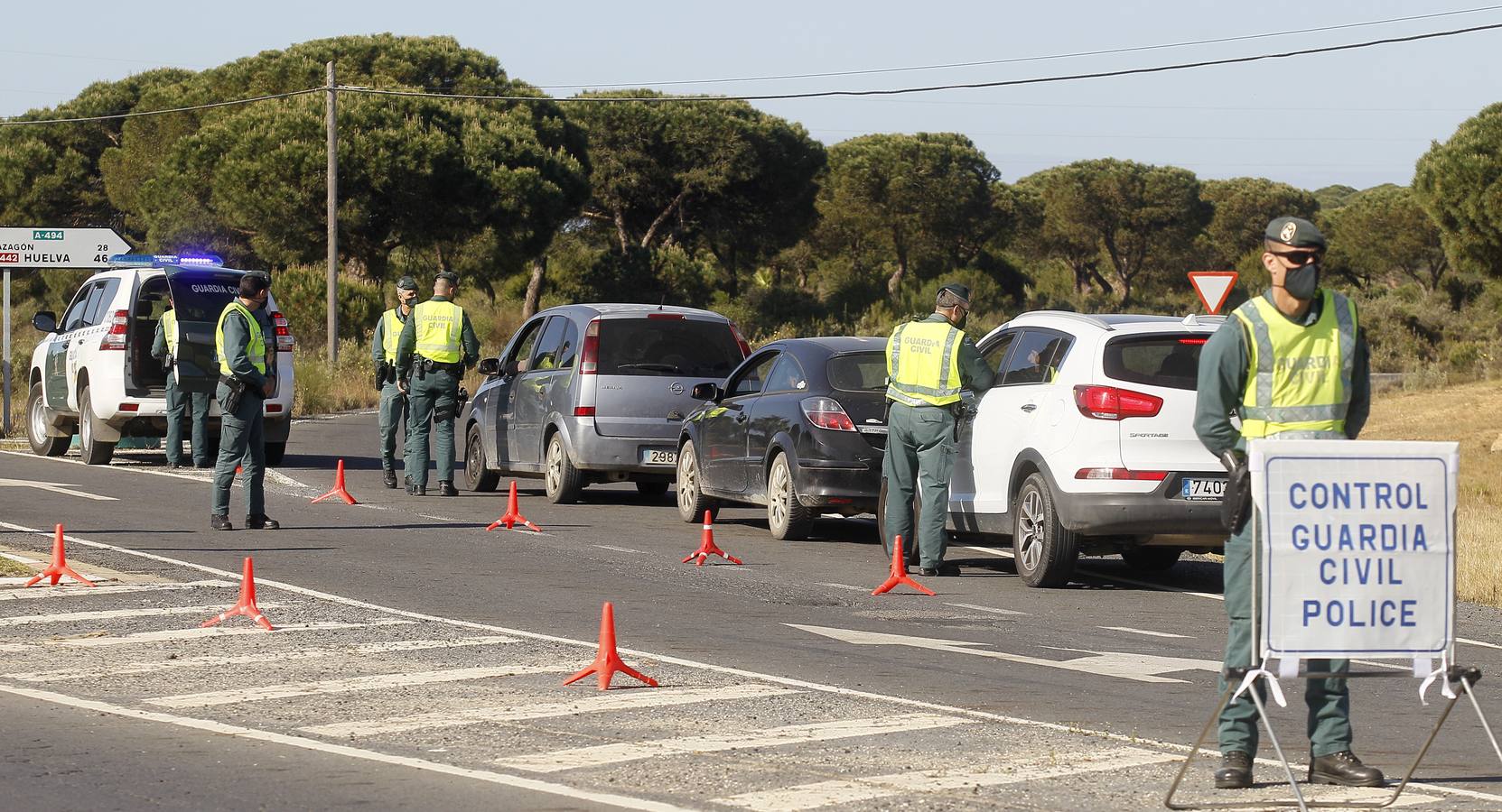 Controles a la entrada de Matalascañas