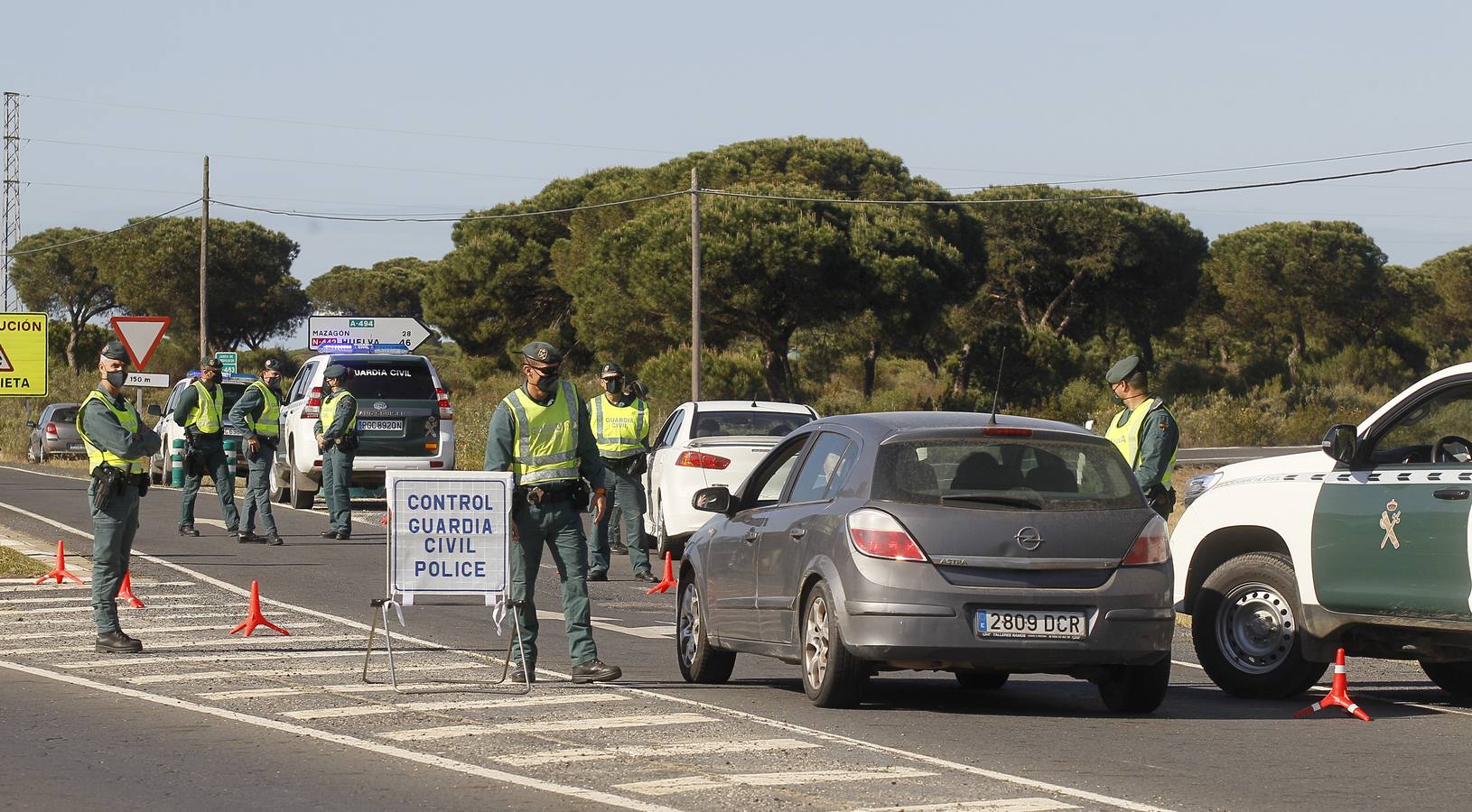 Controles a la entrada de Matalascañas