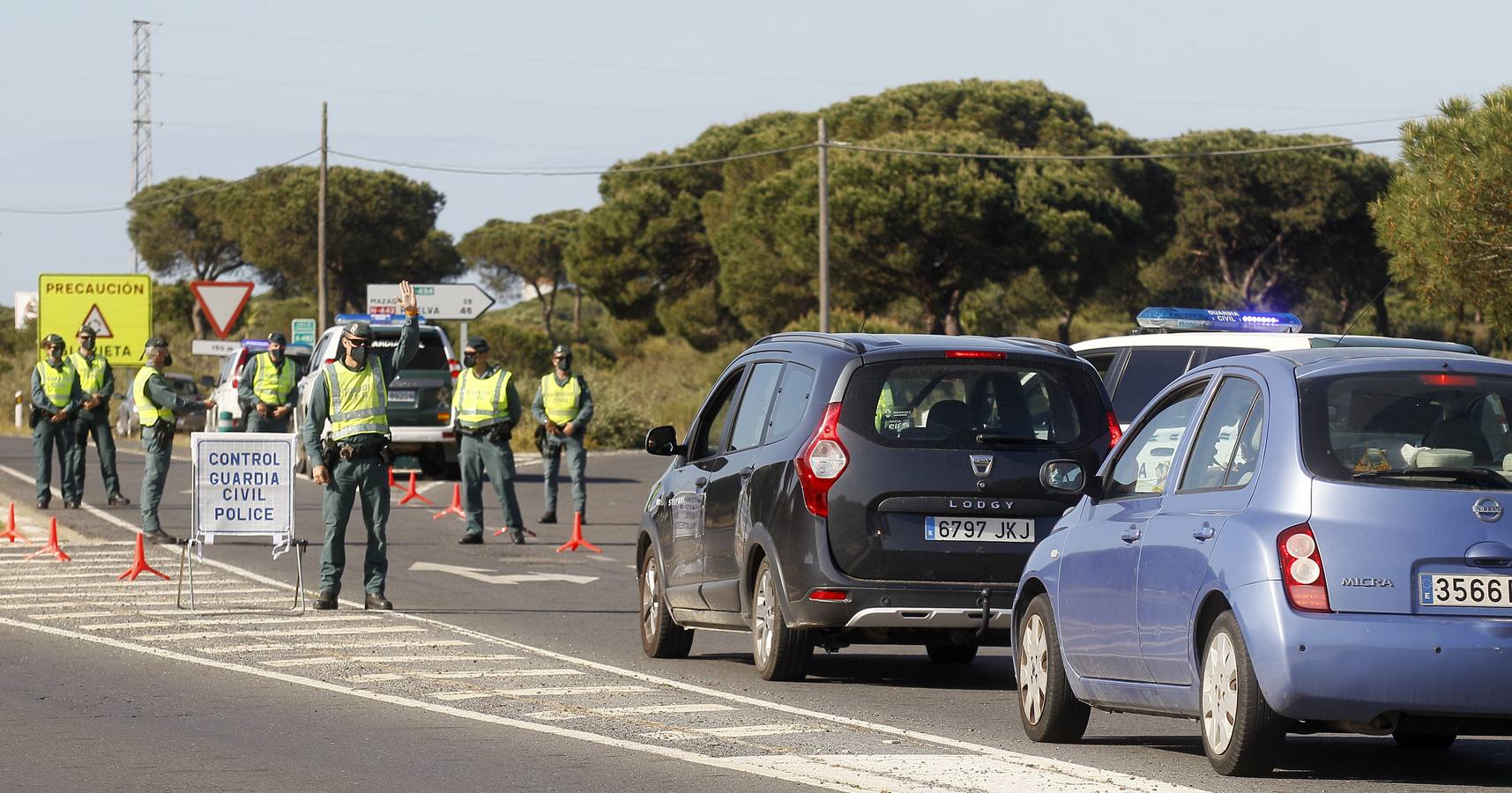 Controles a la entrada de Matalascañas