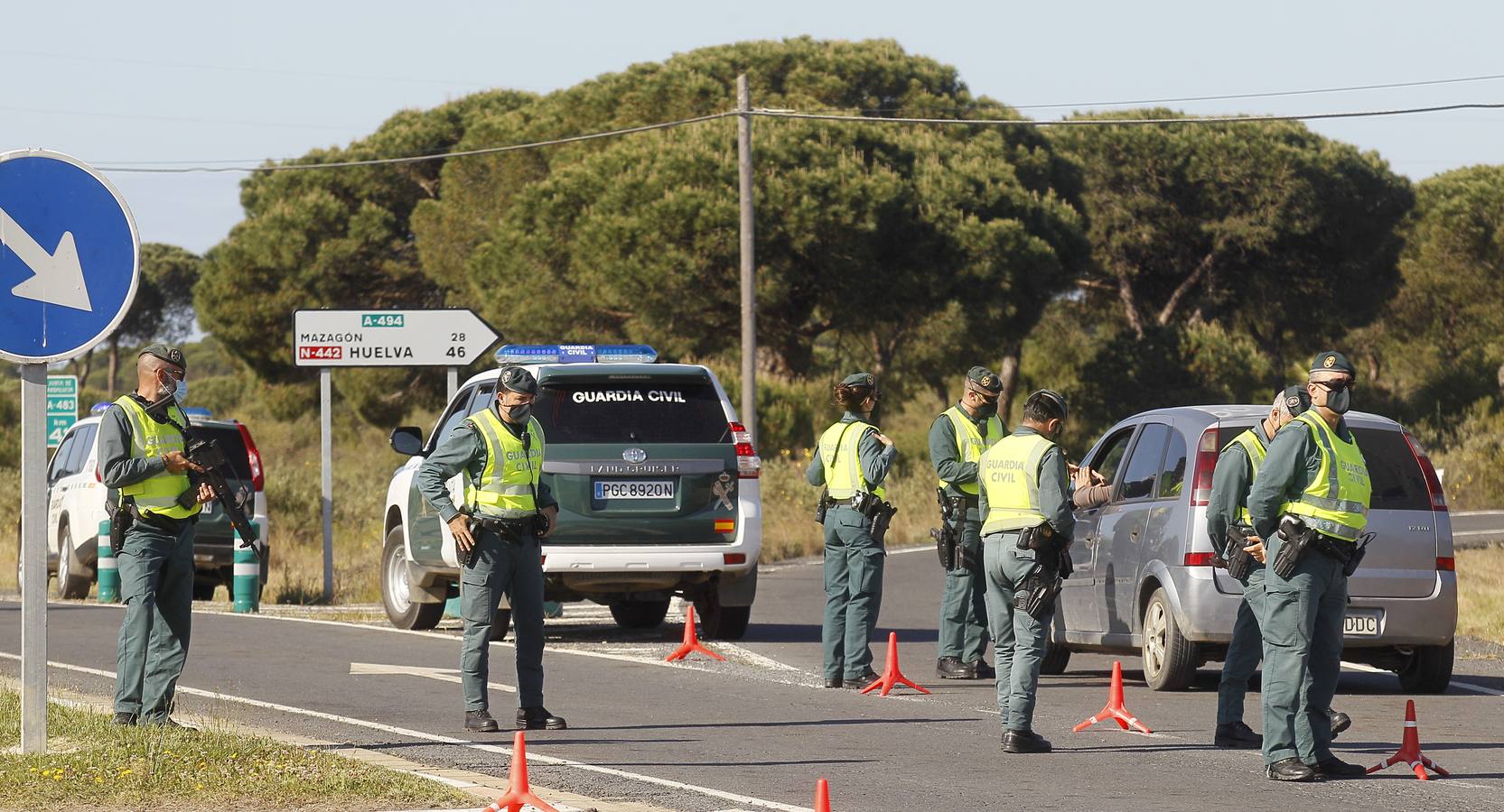 Controles a la entrada de Matalascañas