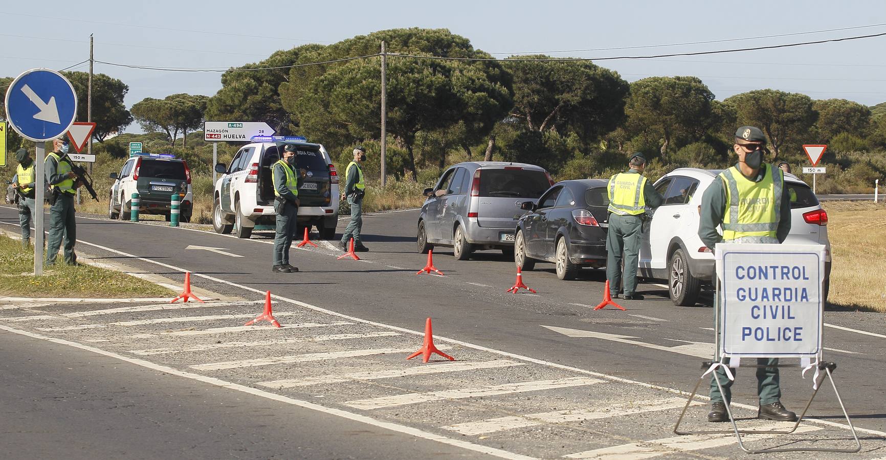 Controles a la entrada de Matalascañas