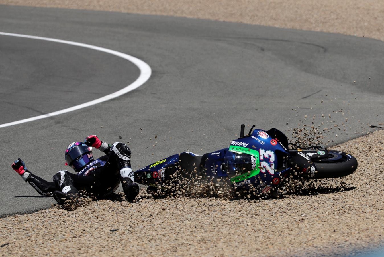 FOTOS: Las caídas más espectaculares del MotoGP Jerez 2021