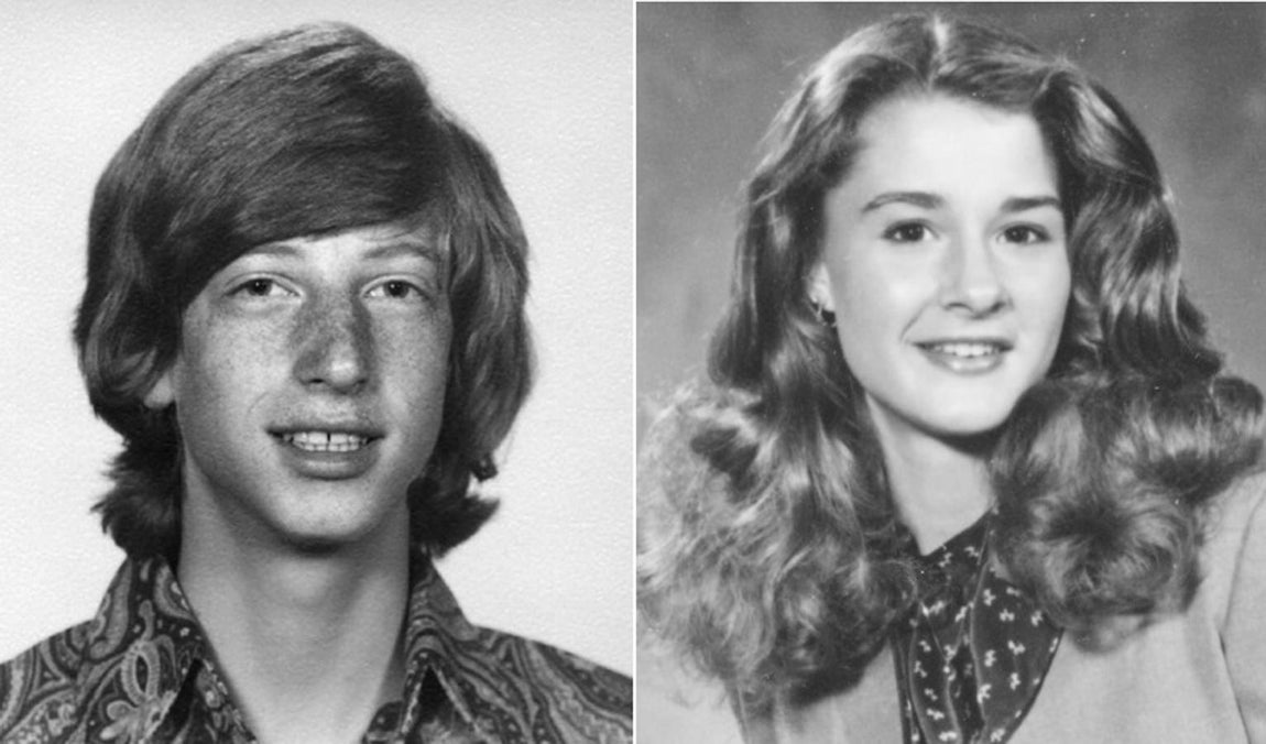 Bill Gates y Melinda French, en edades escolares. 
