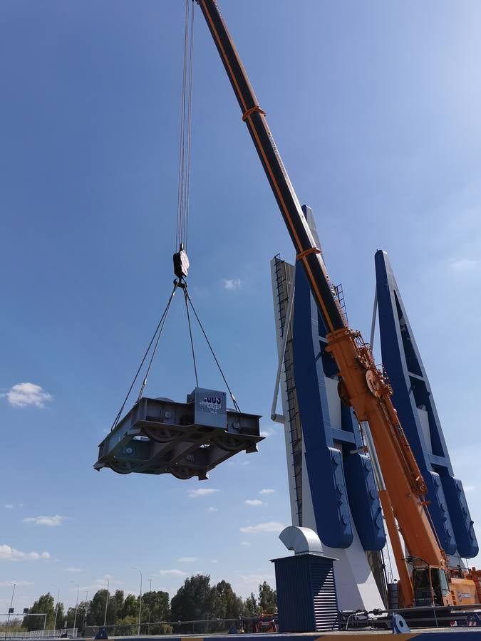 Instalación del carro inferior de la esclusa