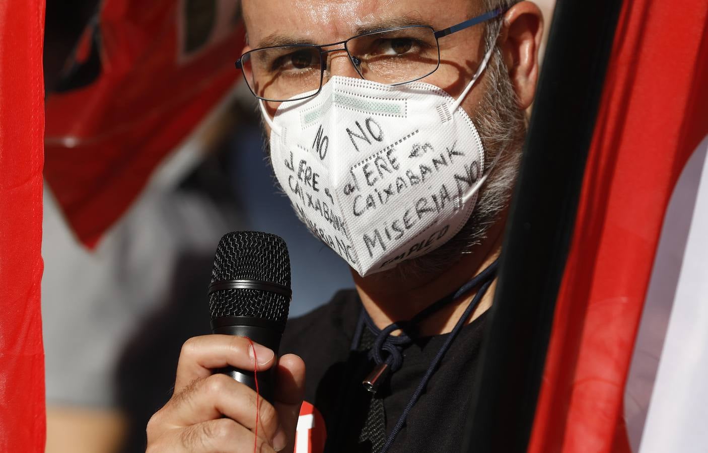 Manifestación en Sevilla contra el ERE de Caixabank