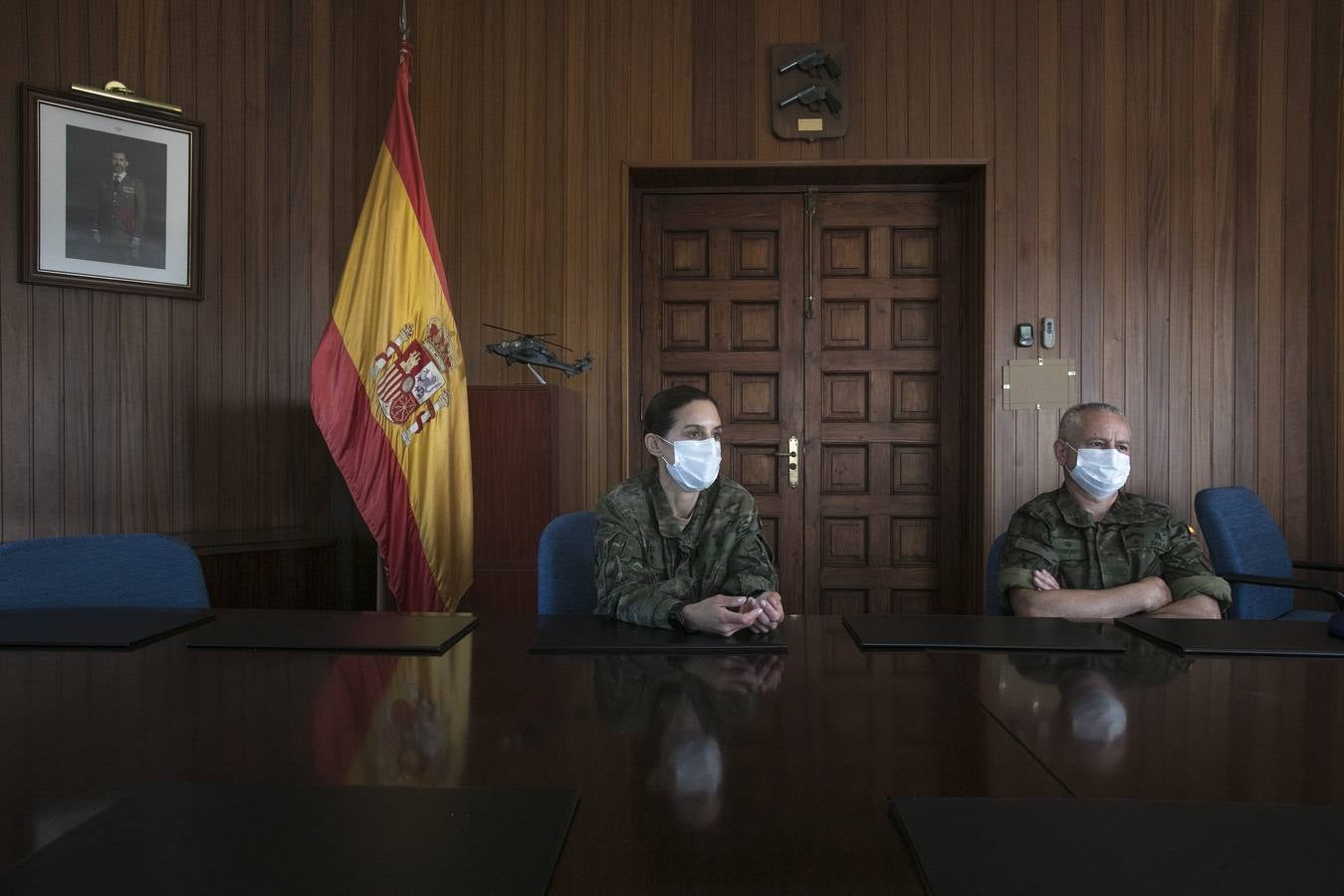 La comandante Gala Gallego y el subteniente José María Díaz