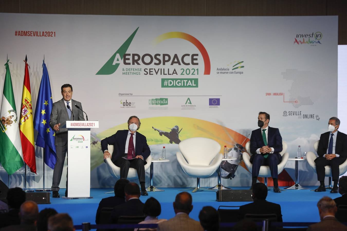 Juanma Moreno inaugura Aerospace and Defense Meetings-ADM Sevilla 2021