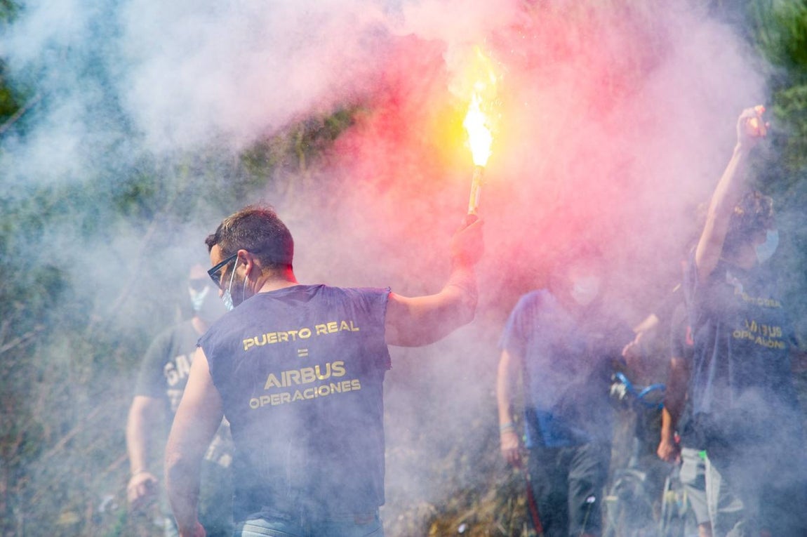FOTOS: Manifestación de la factoría de Airbus Puerto Real