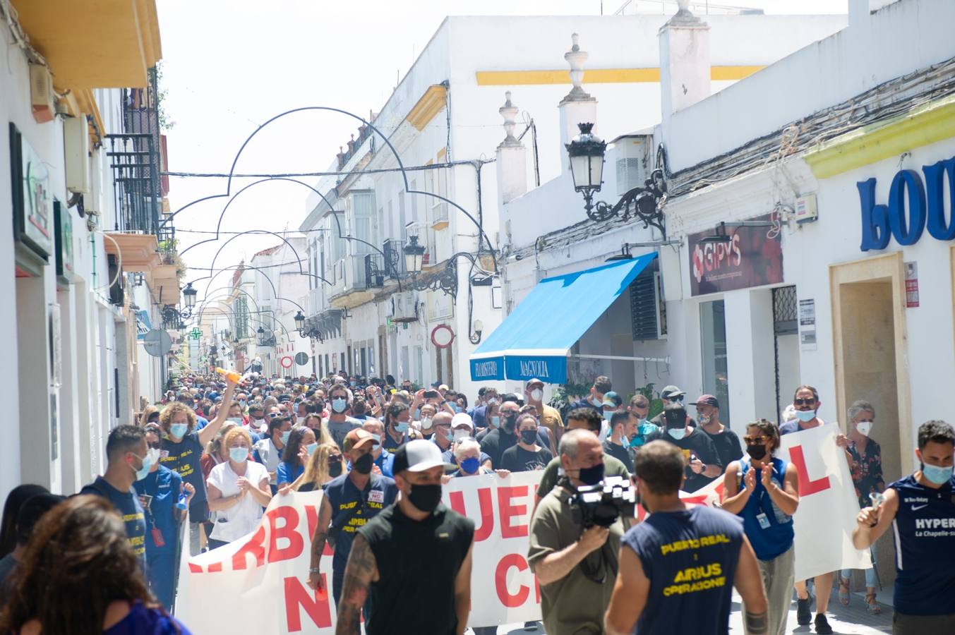 FOTOS: Manifestación de la factoría de Airbus Puerto Real