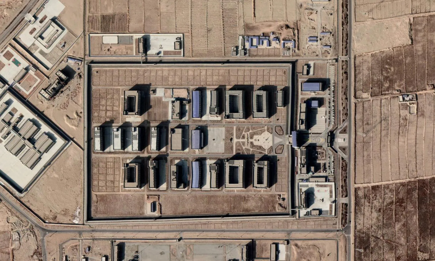 Imagen por satélite de uno de los campos de reeducación de Xinjiang, tomada por el Instituto Australiano de Política Estratégica. 