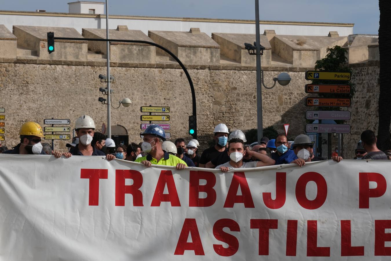 Los trabajadores de Navantia piden carga de trabajo para el astillero gaditano