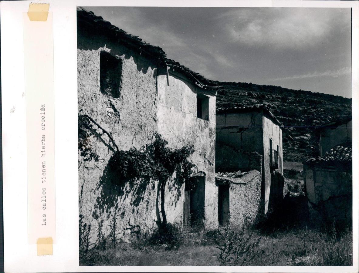 Las calles de Hontanillas. El pueblo llevaba poco tiempo abandonado, pero ya se podía apreciar cómo crecía la hierba en las calles. 