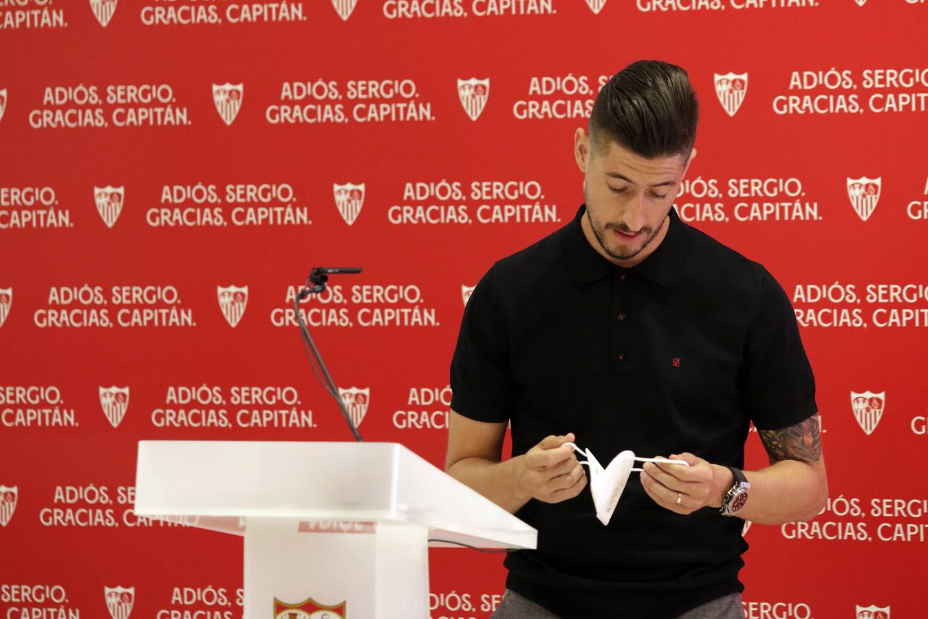 Acto de despedida de Escudero del Sevilla FC en el Sánchez-Pizjuán