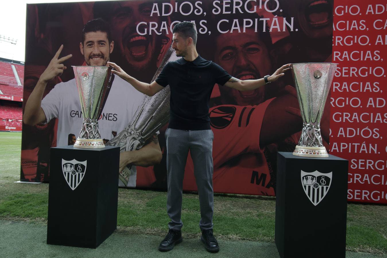 Acto de despedida de Escudero del Sevilla FC en el Sánchez-Pizjuán